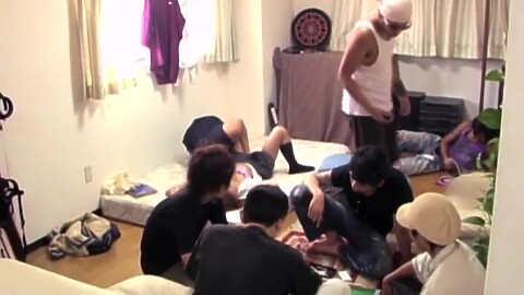 Japanese Group Sex Party In A Room